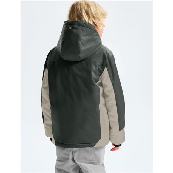 Boy's Waterproof Ski Snow Jacket Fleece Windproof Winter Jacket with Hood - Picture 3 of 7